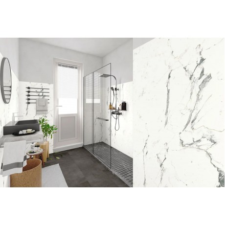 Ceramin Carrara Vained White - Композитните Плочки XL размер